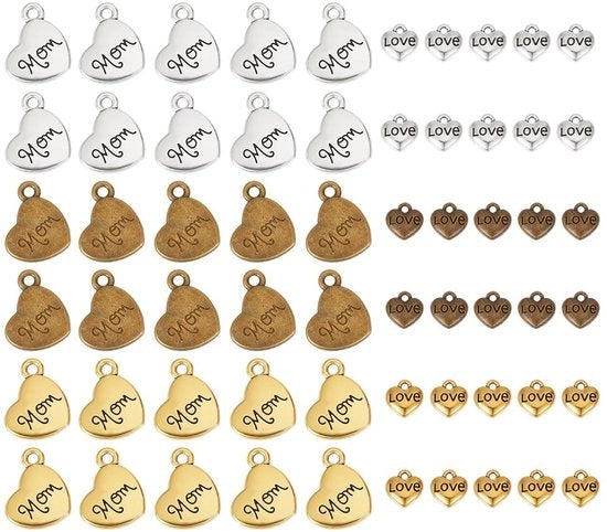 60 pezzi di attaccapomelli a forma di cuore per gioielli - accessori DIY per la mamma e il giorno di San Valentino