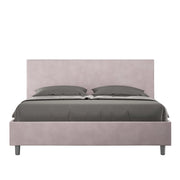 BS COM Letto queen size contenitore imbottito 150x210 microfibra glicine