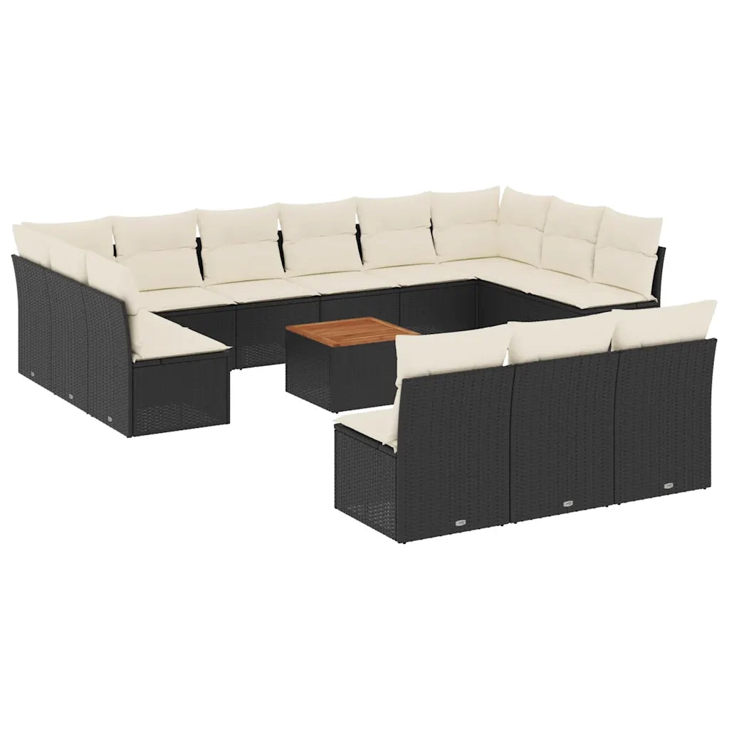 Set Divani da Giardino 14pz con Cuscini in Polyrattan Nerocod mxl 91378