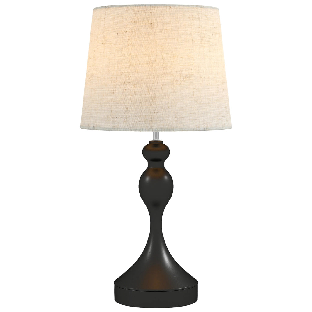 Lampada da Tavolo LED con Paralume in Tela ¨C zephmum ¨C Nero