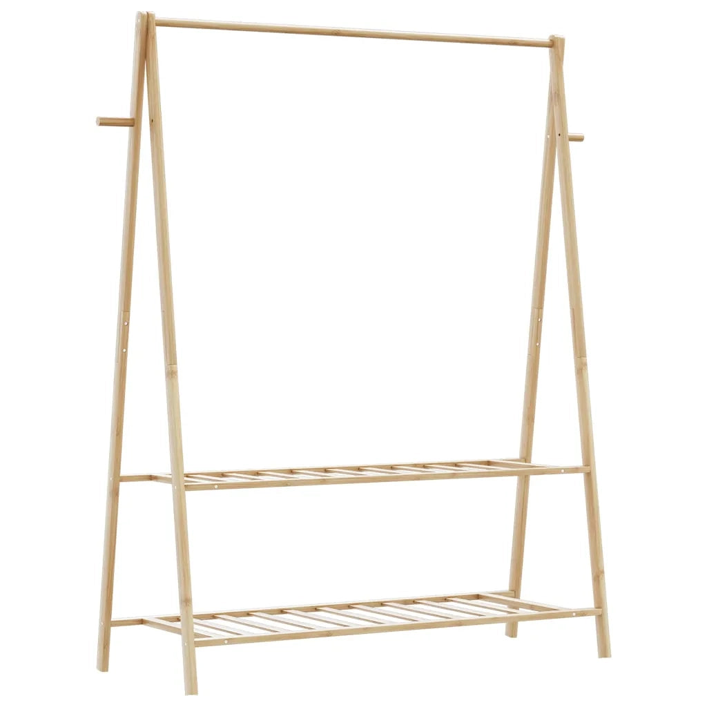 vidaXL Appendiabiti con Ripiani 132x45,5x150,5 cm in Bambù