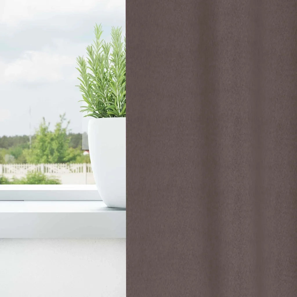 Tende Blackout con Anelli 2 pz Marrone Scuro 225 x 140 cm 4107335
