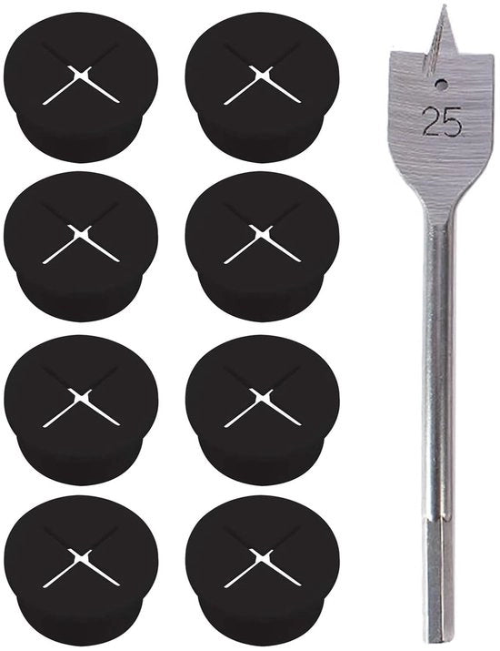 Cavi con Porta Cavi di Alta Qualità - Porta Cavi per Ufficio - Porta Cavi 20mm - Silicone - Copertura dei Fori - 8 Pezzi - Duraturo - Cavi con Porta Cavi