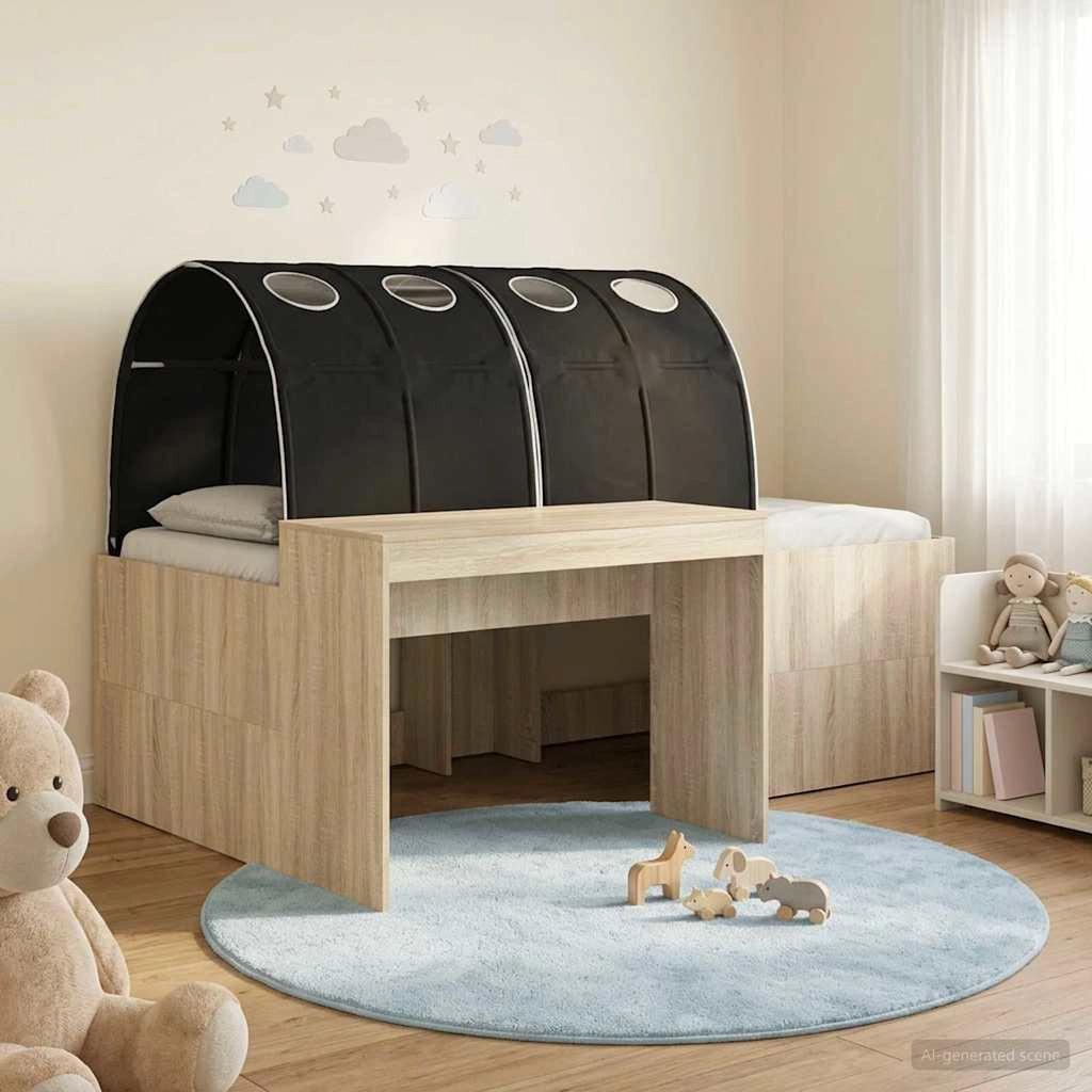 Letto con Tunnel 3 pz Rovere Sonoma e Nero Legno ingegnerizzato 3423664