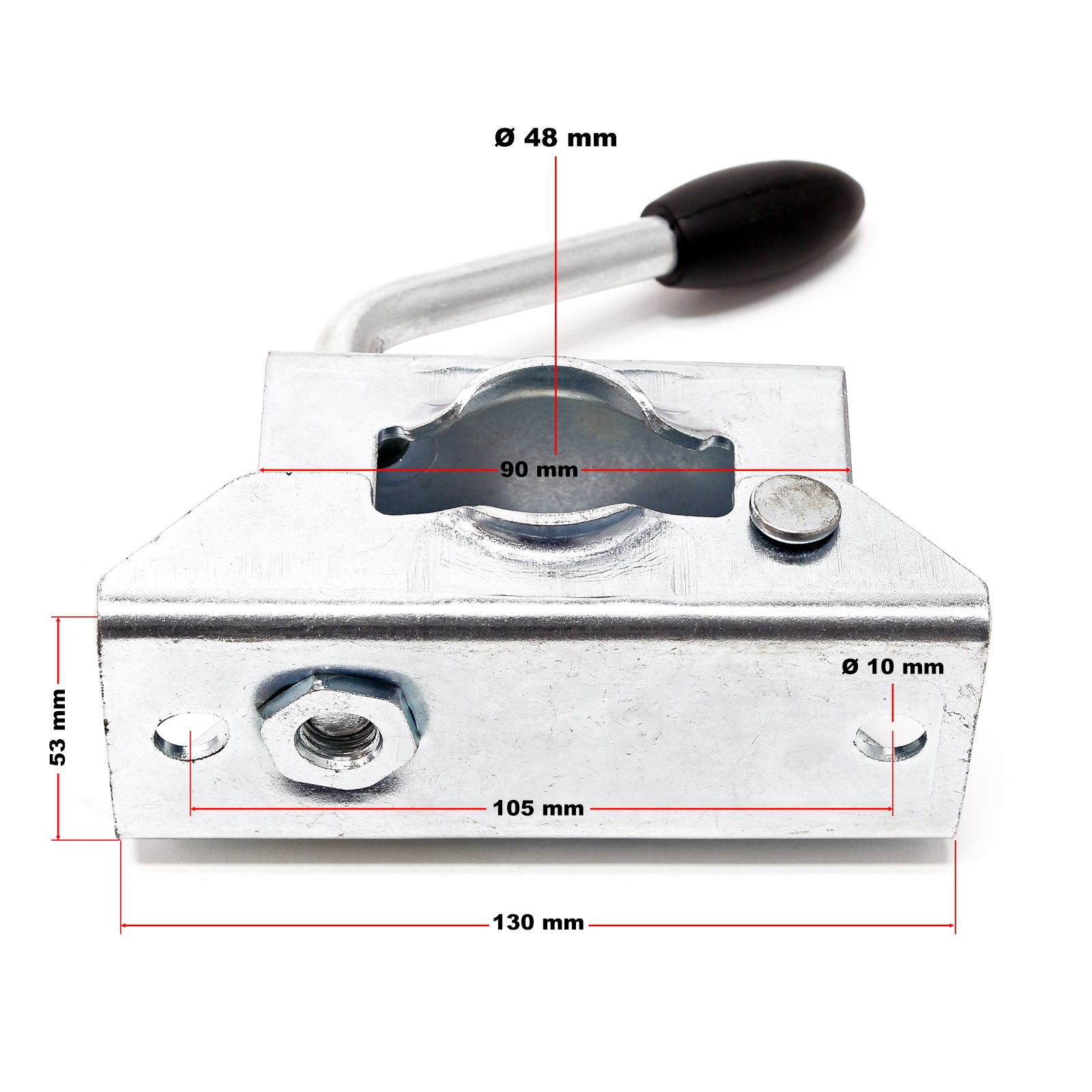 Piede stabilizzatore per rimorchio carrello appendice 2 pz. 700 mm x Ø 48 mm con morsa di supporto