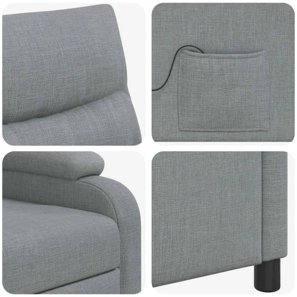 Divano Sedia-Poltrona Massaggiante Grigio Chiaro Tessuto 623224