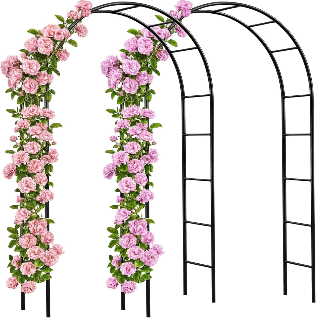 4x Arco per Rampicanti 240x140x37cm Metallo Traliccio per Rose Pergolato Vite Decorazione Eventi Palloncini