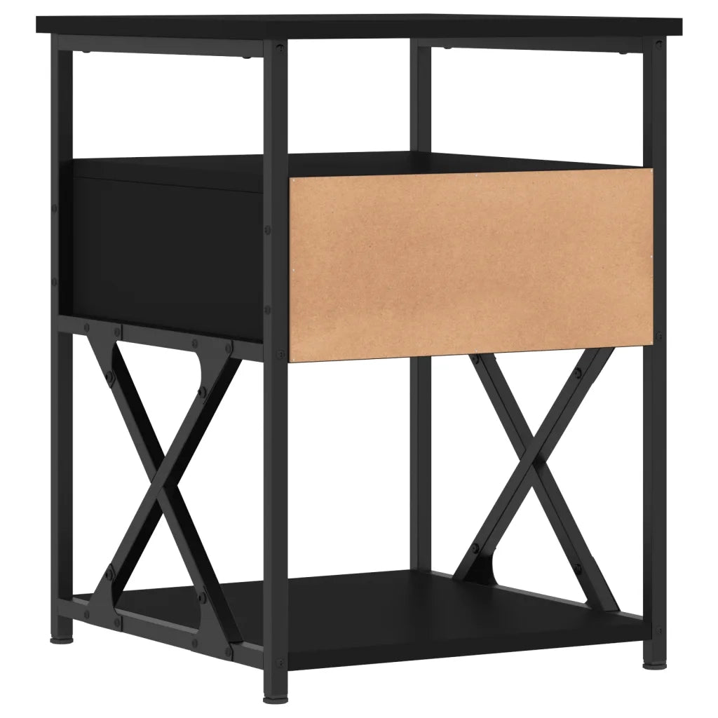 Comodini 2 pz-Set di 2 Tavolino da notte Neri 40x42x55 cm in Legno Multistrato
