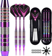 Dart piatti professionali - darts morbide - 3 pezzi - blu - punta in plastica