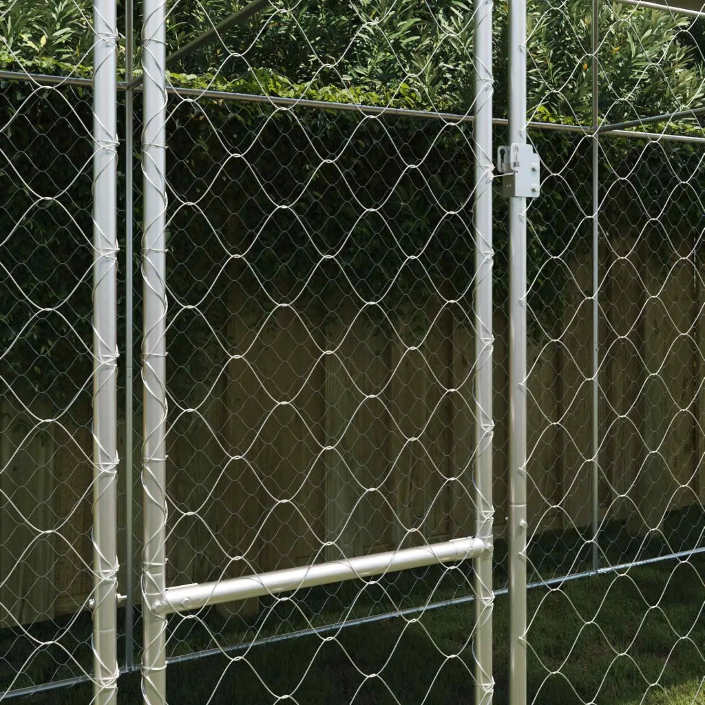 Gabbia per Cani con Tetto Argento 600 x 200 x 256 cm