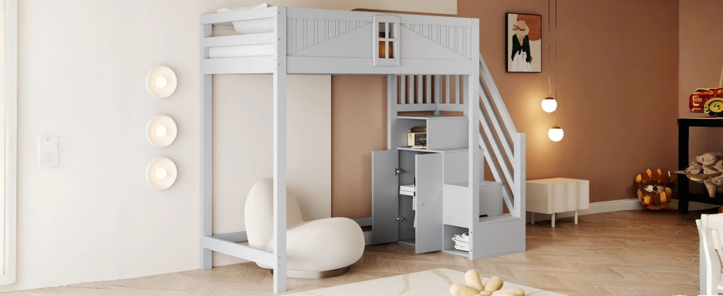 letto a castello legno grigio 90 x 200 cm