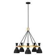 Lampadario Joan nero ottone ossidato 5xE27 60W Feiss