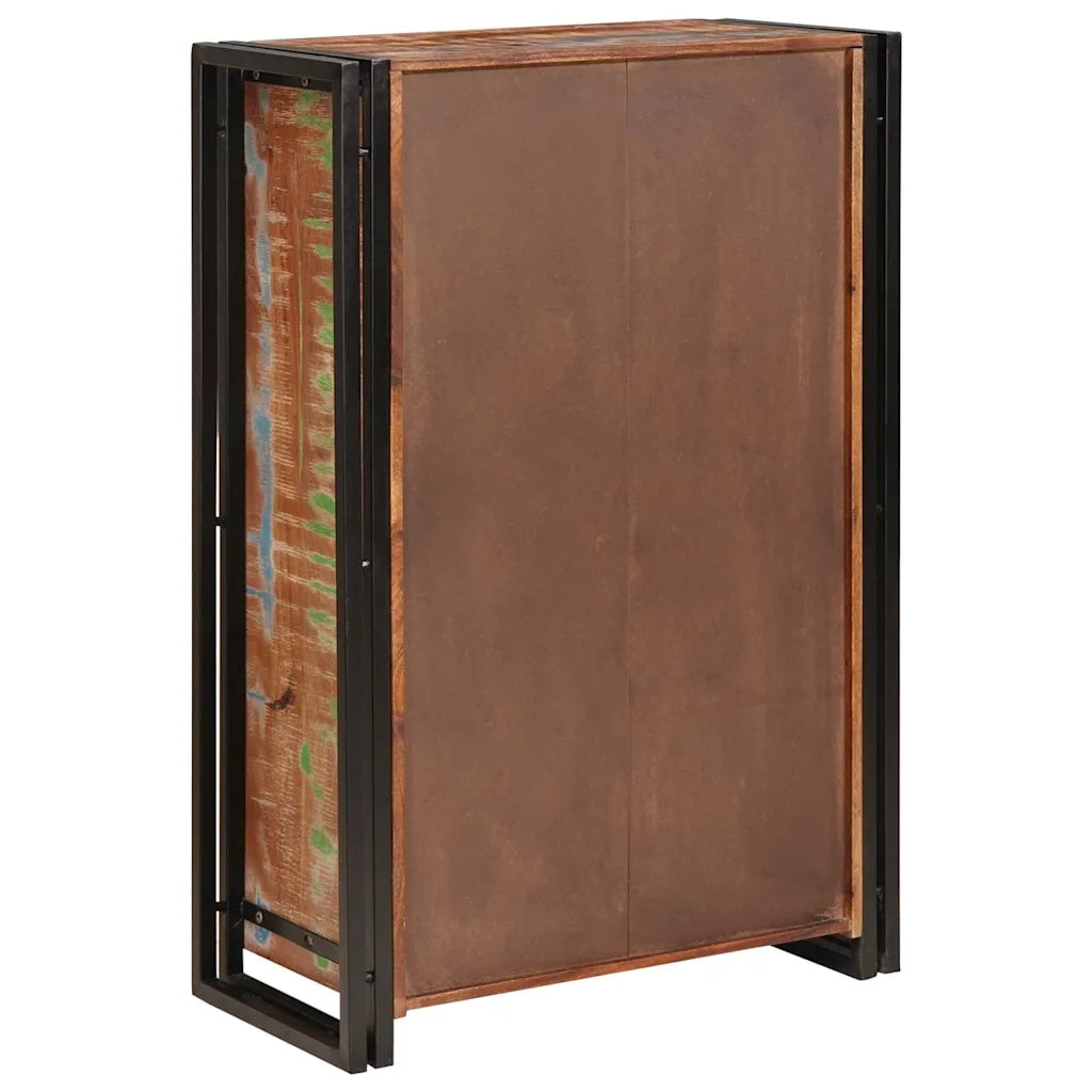 Credenza | Highboard con Ante Marrone Legno Recuperato Massello e Metallo