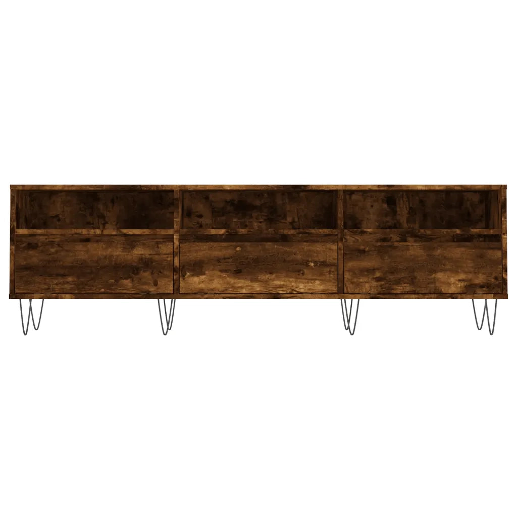 Mobile Porta TV-Mobile per TV-Credenza TV Rovere Fumo 150x30x44,5 cm in Legno Multistrato 748724
