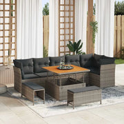 Set Divano da Giardino con cuscino 9 pcs Grigio 3363448