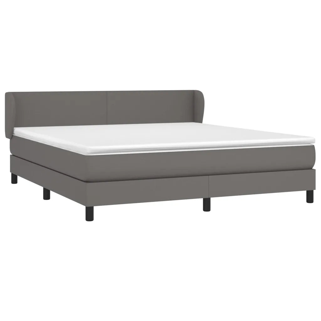Giroletto a Molle con Materasso Grigio 160x200 cm in Similpelle