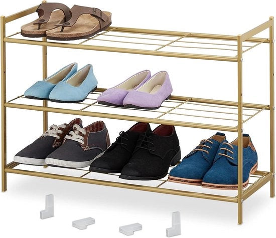 Scatola per Scarpe 3 Livelli Stivale Espandibile in Metallo per 9 Pari - 50 x 70 x 26 cm