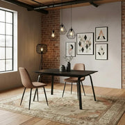 Tavolo da pranzo allungabile in ceramica effetto marmo nero Cosmo 140-200x80 cm fino a 8 posti | Duzzle