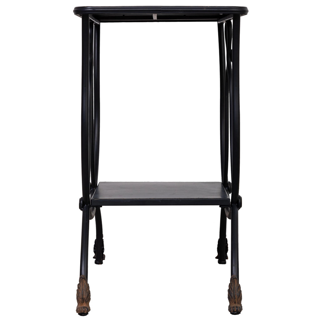 Tavolino in metallo invecchiato nero 60x38x65