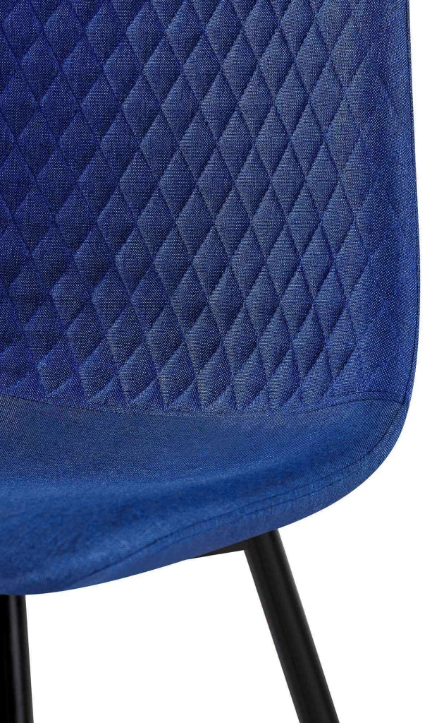 Sedia Giverny con cuciture decorative Tessuto,blu