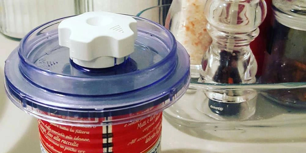 Magic Vac ACO1011 coprivivande Blu, Bianco Plastica Rotondo Coperchio per alimenti