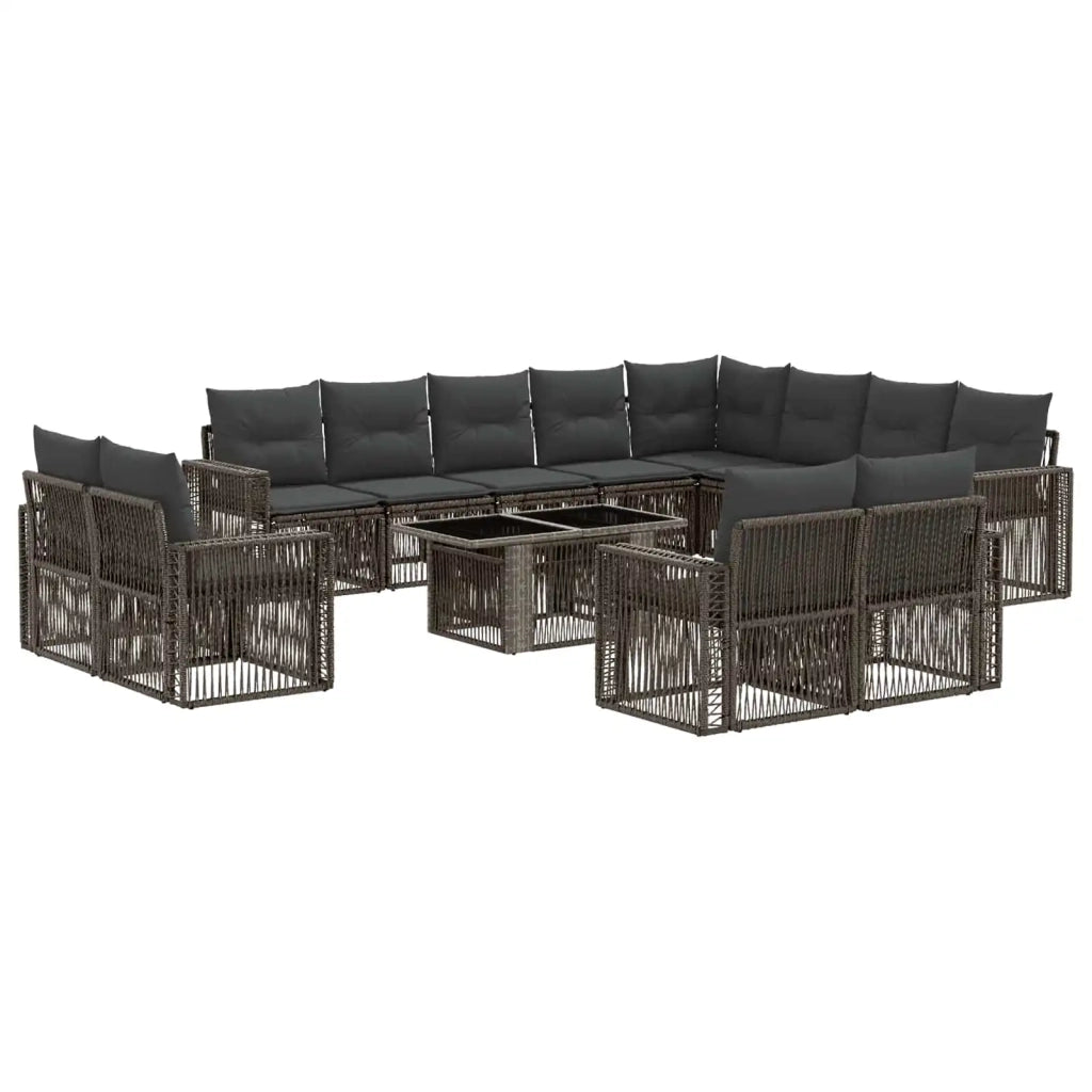 Set Divano da Giardino 13 pz Grigio e Grigio Scuro polyrattan 3436874