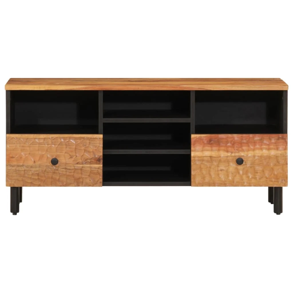 Mobile TV multimediale scaffale TV credenza mobile TV sala da pranzo soggiorno camera da letto 100 x 33 x 46 cm legno massello di acacia marrone 02_0025444