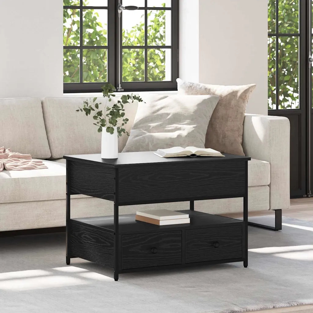 Tavolino da salotto con cassetto Rovere Nero 70 x 50 x 54.5 cm 883050