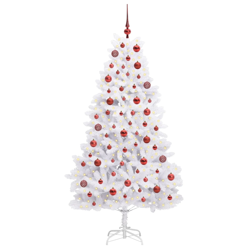 Albero di Natale Artificiale con Rami Pieghevoli Bianco 180 cm