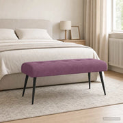 Panchina con bottoni imbottiti Viola 110 x 40 x 46 cm Velluto 42038542