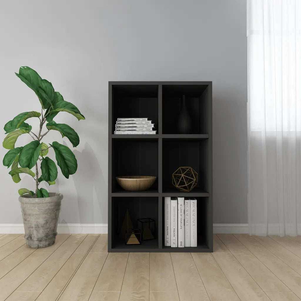 Libreria/Credenza Nera 66x30x98 cm in Legno Multistrato 800343