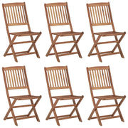 Sedie da Giardino Pieghevoli 6 pz con Cuscini Massello Acacia 3074998