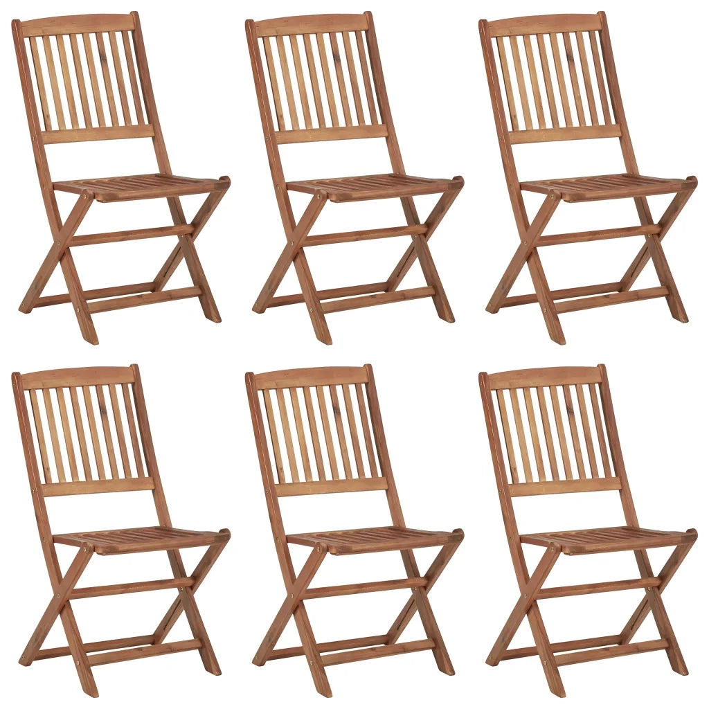 Sedie da Giardino Pieghevoli 6 pz con Cuscini Massello Acacia 3074998