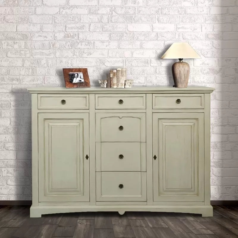 Credenzone in legno 2 porte 6 cassetti avorio l.170 p.46 h.116 - Mobili 2G