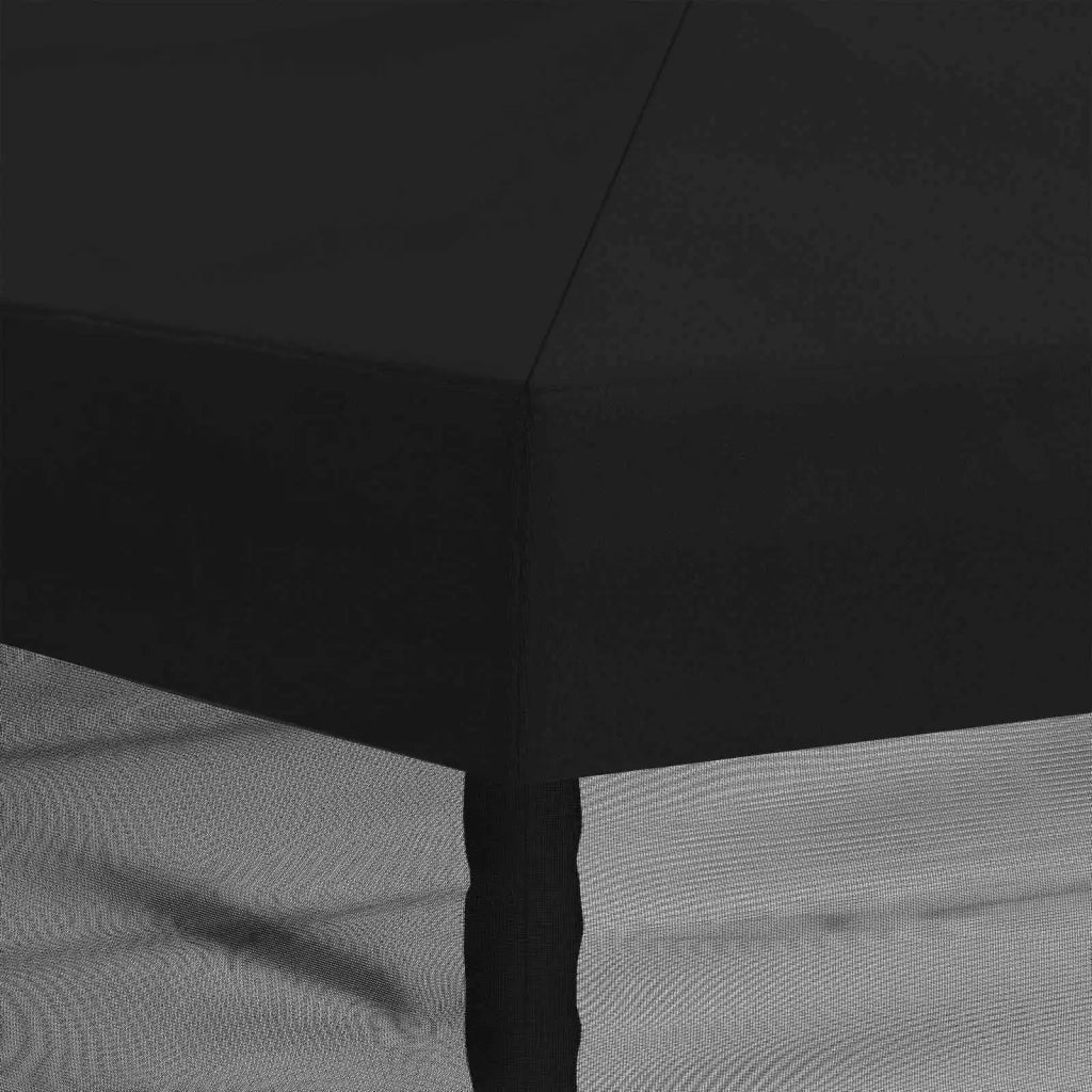 Copertura Gazebo con Pareti Laterali 6 x 3 m Nero Poliestere 900419