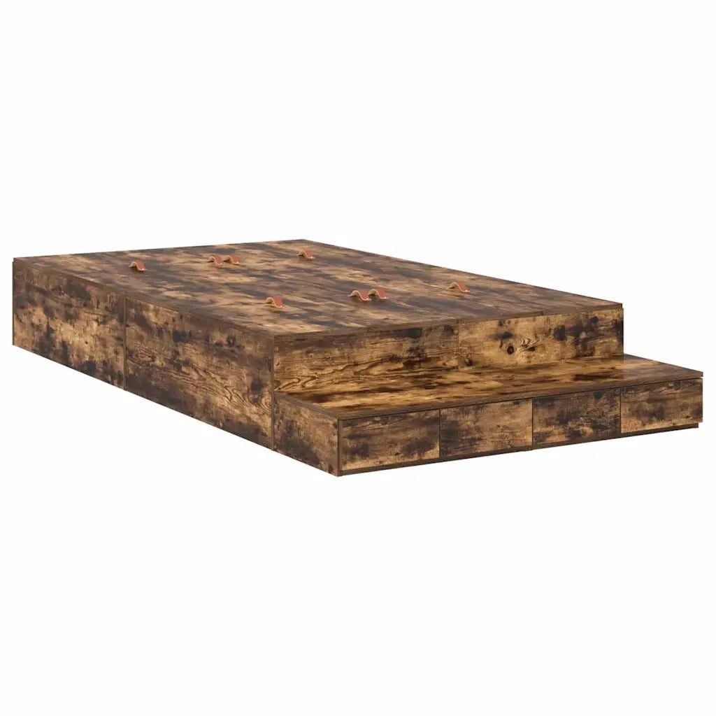Struttura letto con contenitore con cassetto Rovere fumé 120 cm 3335633