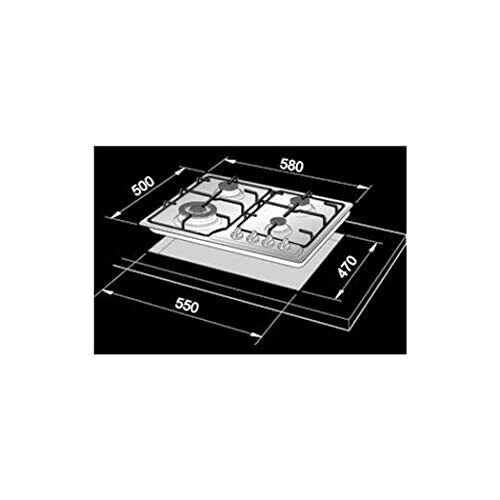 De’Longhi YNF 46 ASV piano cottura Nero Da incasso Gas 4 Fornello(i)