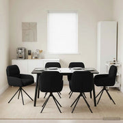 Sedie da pranzo girevoli 6 pcs Similpelle Nero 3428264