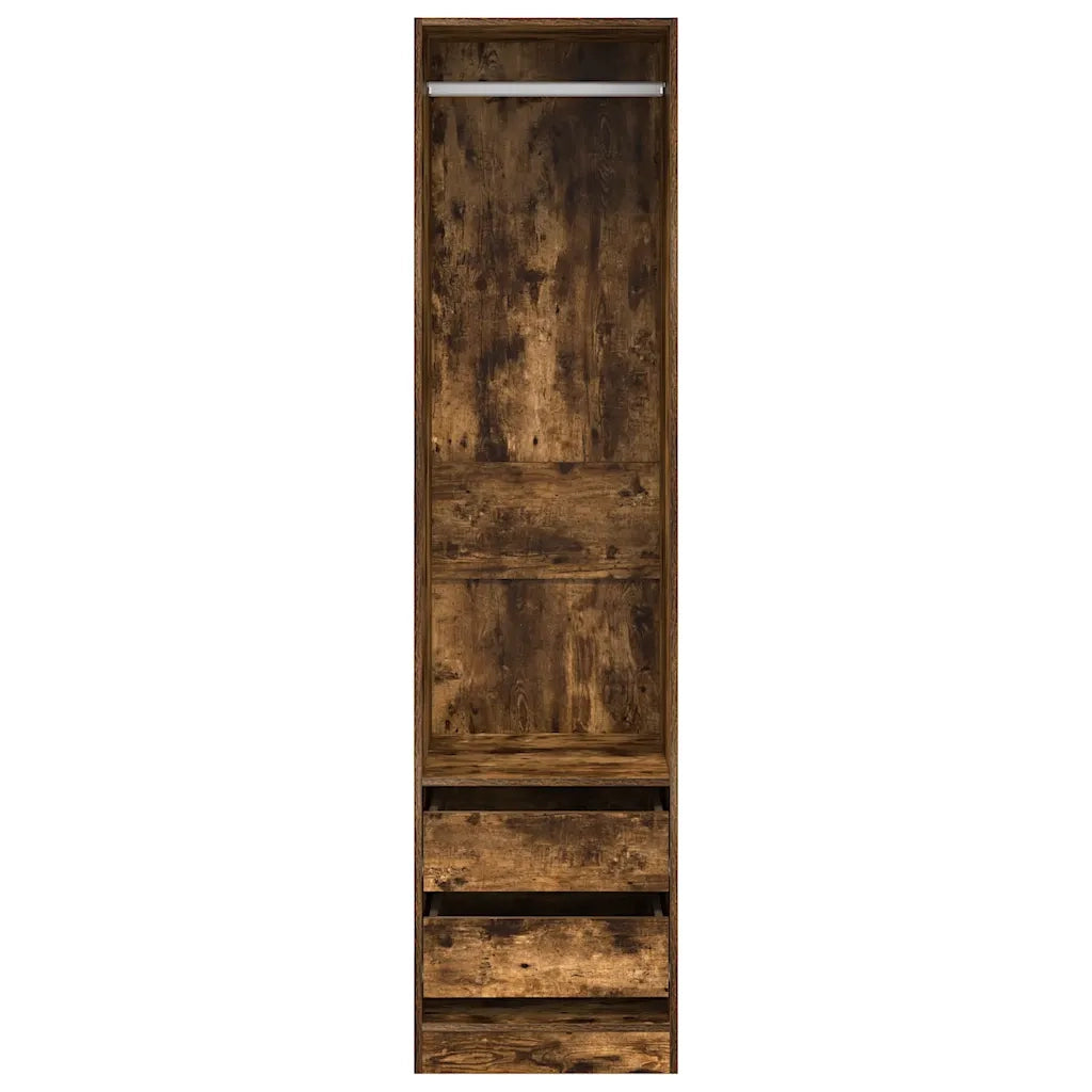 Elegante mobile contenitore con cassetti 50 x 50 x 200 cm in legno composito finitura rovere affumicato 02_0048154
