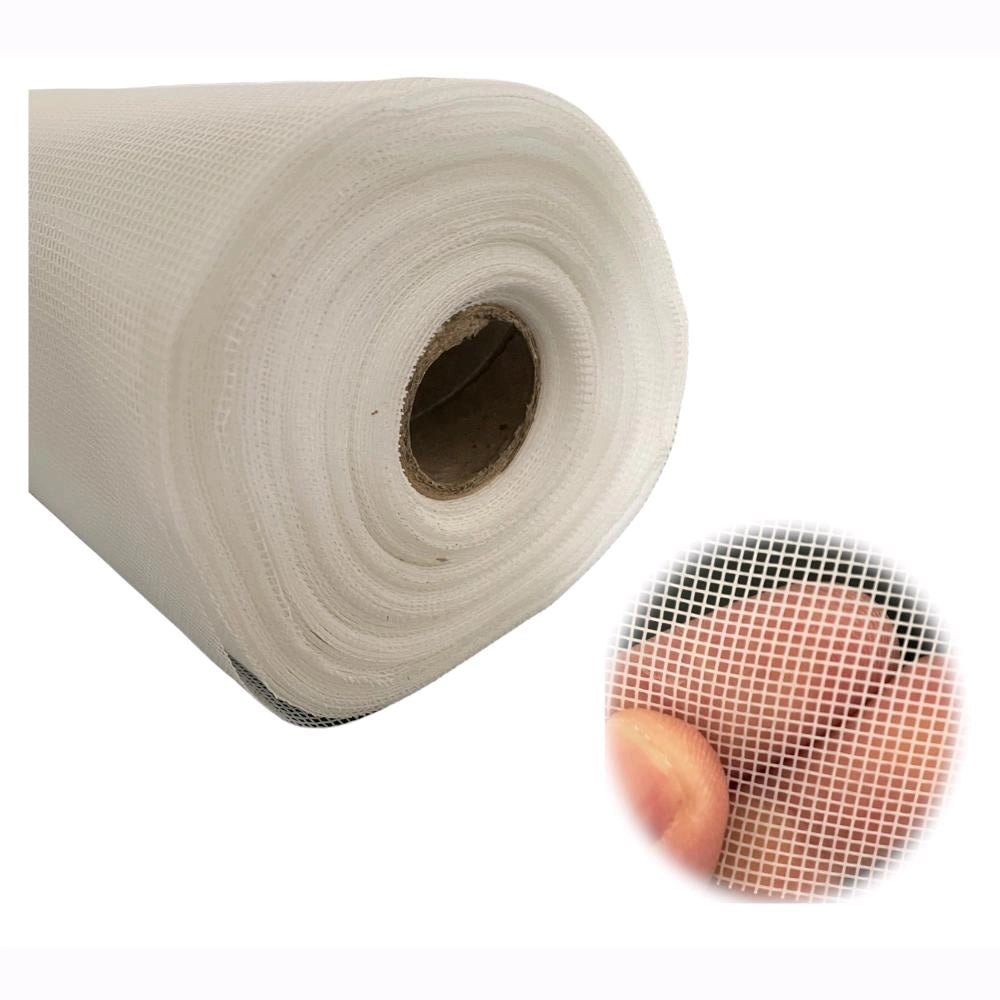 Rete Zanzariera in Fibra di Vetro Bianca Maglia 18X16 Altezza: 120 cm Rotolo: 30 mt