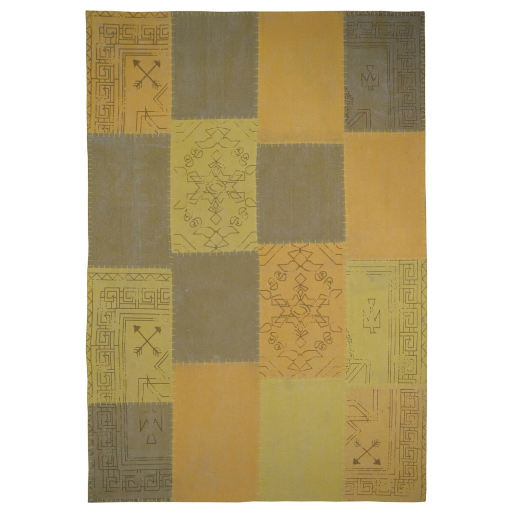 Tappeto Lyrical in cotone stile vintage patchwork blu