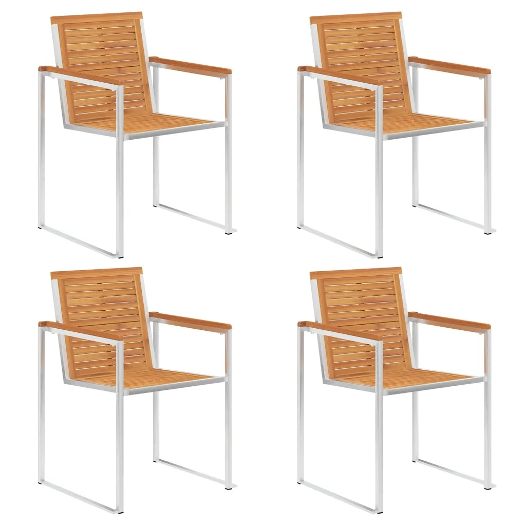 Sedie da Giardino con Cuscini 4 pz in Legno Massello di Acacia 3078483