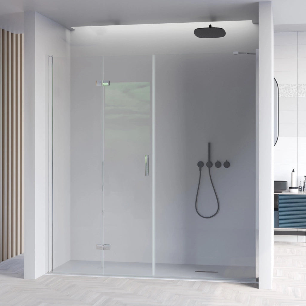 Porta Parete Doccia 165 cm 1 Anta a Soffietto in Cristallo Trasparente 6mm H195 Bonussi Prisca