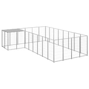 Gabbia per cani da esterno recinto per animali colore argento 10,89 m² in acciaio codice 02_0000231