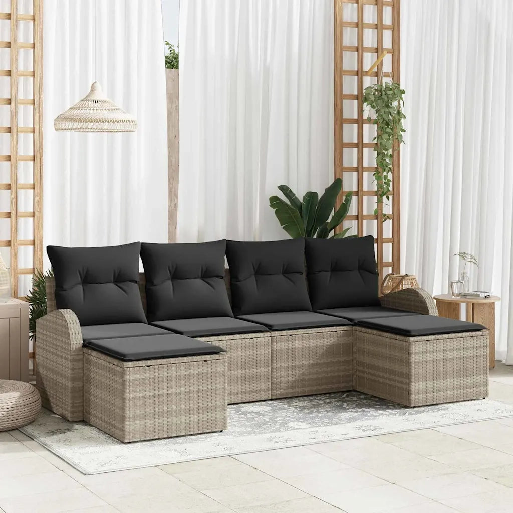 Set Divano da Giardino con cuscino 6 pcs Grigio chiaro 3346152