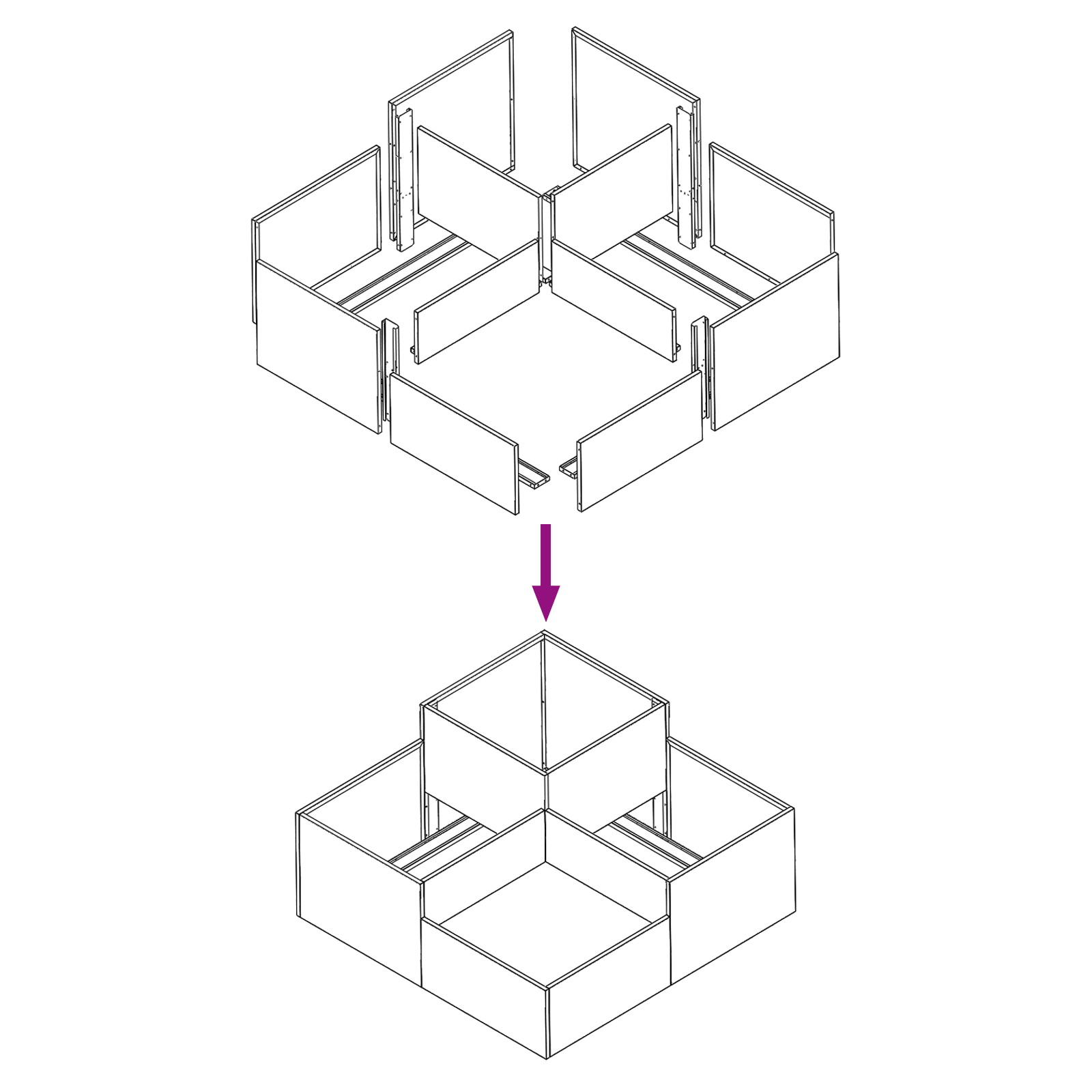 vivaXL Fioriera da Giardino 100x100x48 cm Acciaio Zincato