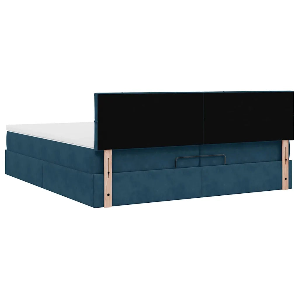 Struttura Letto Pouf con Materasso 200x200 cm in Velluto 3311799