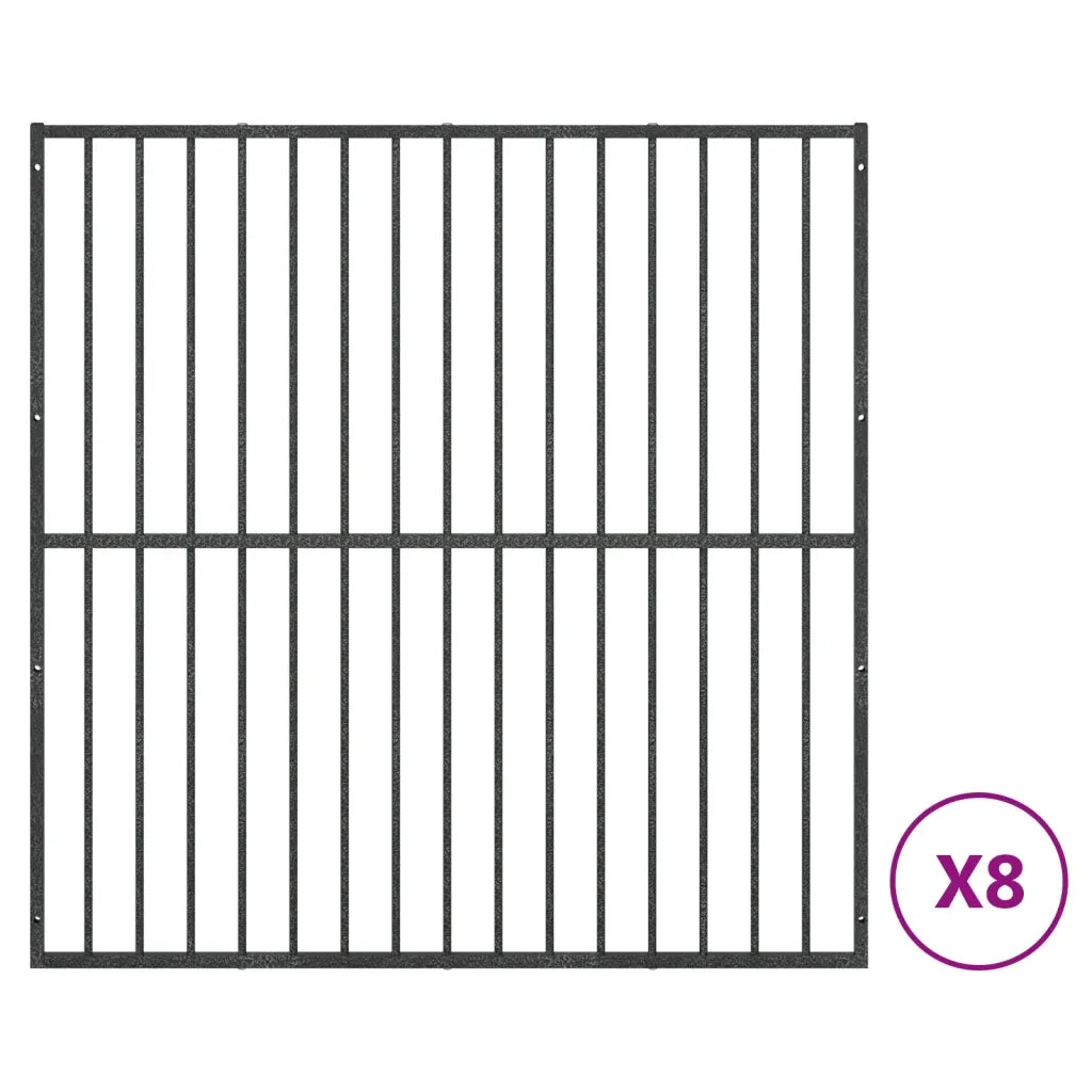Box per Cani 8 Pannelli Nero Acciaio Zincato CFW7265685