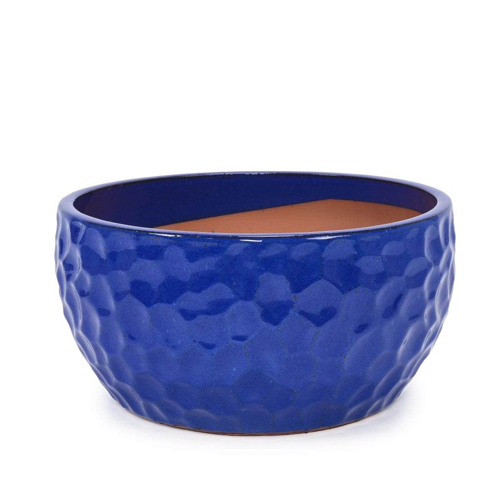 Set di 3 portavasi in ceramica blu antico