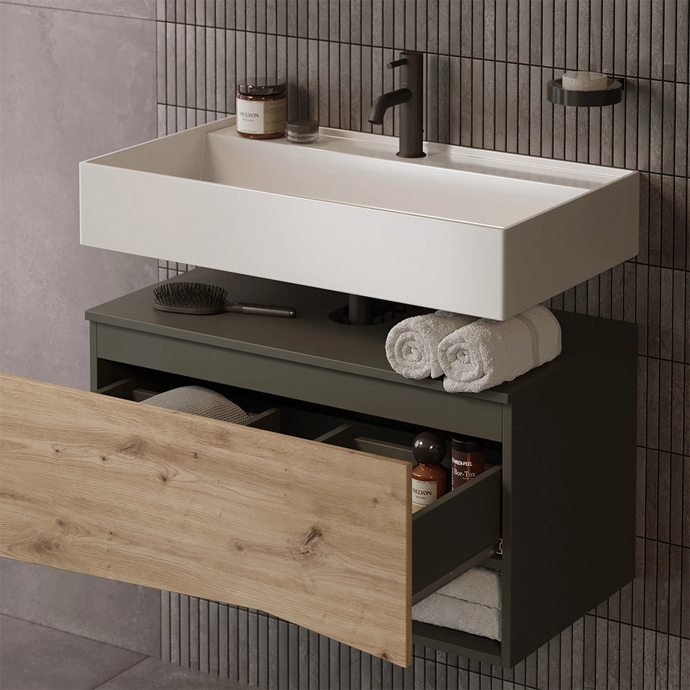 Vicco Mobile sottolavabo per bagno Artigiano 80 x 42.8 cm con cassetto
